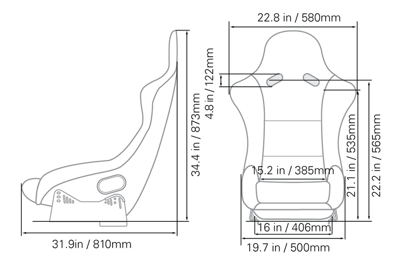 Kinetic APEX ORIGIN racing seat in black velour (3)