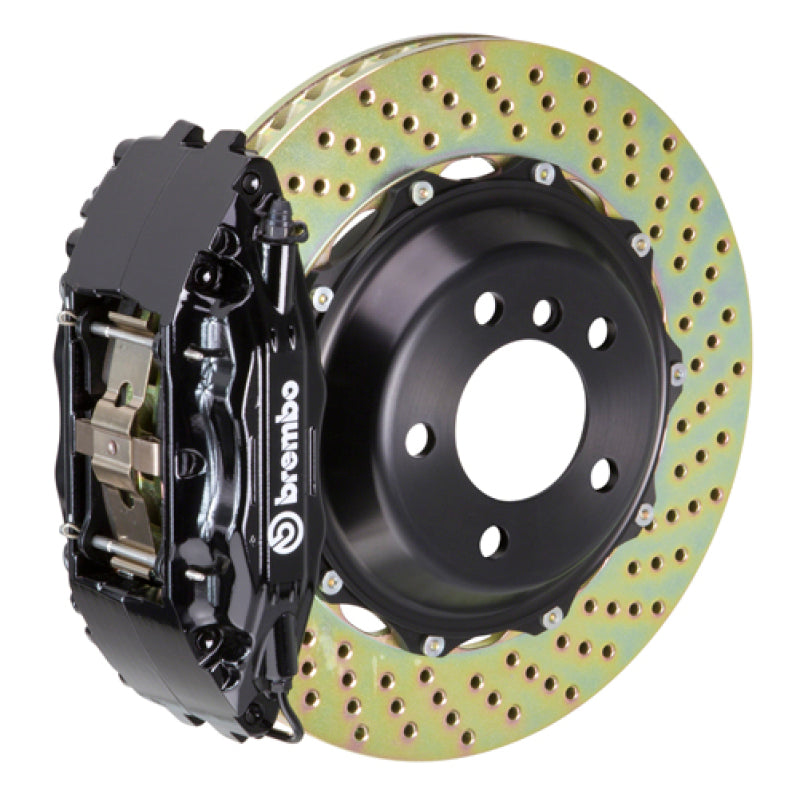 Brembo 95-98 240SX/ w/5-lug Hubs Front GT BBK 4 Piston Cast 2pc 332x32 2pc Rotor Drilled-Black