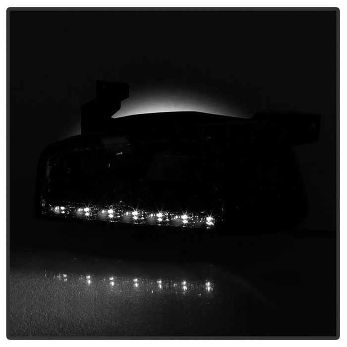 xTune Dodge Charger 06-10 1Pc LED Crystal Headlights Smoke HD-ON-DCH05-1PC-LED-SM