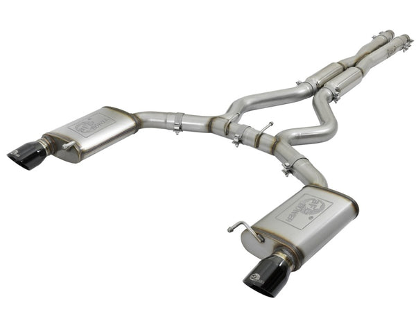 aFe MACH Force XP 3in 304 SS Loud Tone Cat-Back w/ Black Tips 15-17 Ford Mustang V6-3.7L/V8-5.0L