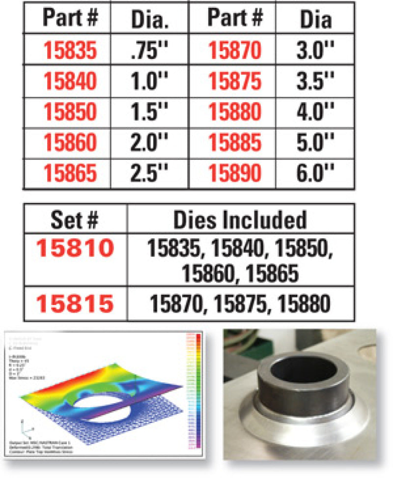 SPC Performance 5 Pc FLARED HOLE DIE SET