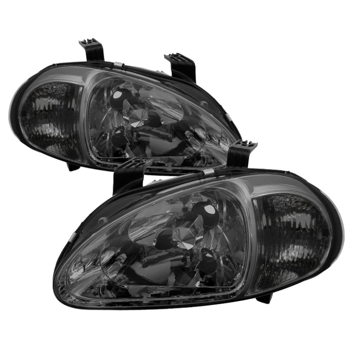 xTune Honda Del Sol 93-97 1Pc Crystal Headlights Smoke HD-ON-HDEL93-1P-SM