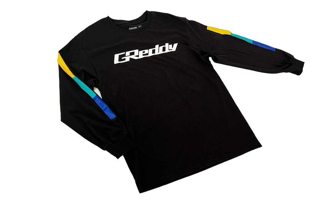GReddy Classic 3-Stripe Logo T-Shirt - Large - Black