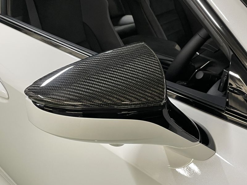 LEMS Dry Carbon Fiber Door Mirror Covers (Clear Coated) for Lexus IS 21+