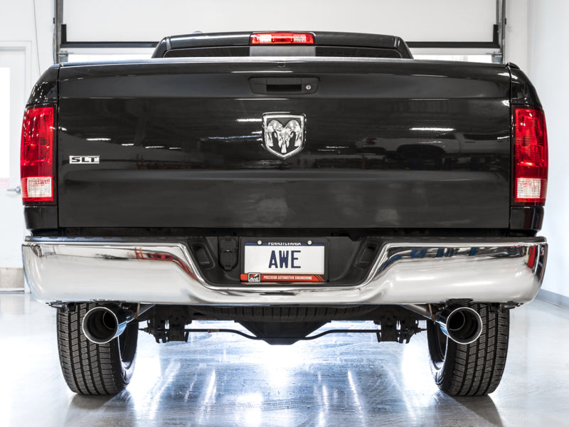 AWE Tuning 09-18 RAM 1500 5.7L (w/o Cutout) 0FG Dual Rear Exit Cat-Back Exhaust - Chrome Silver Tips