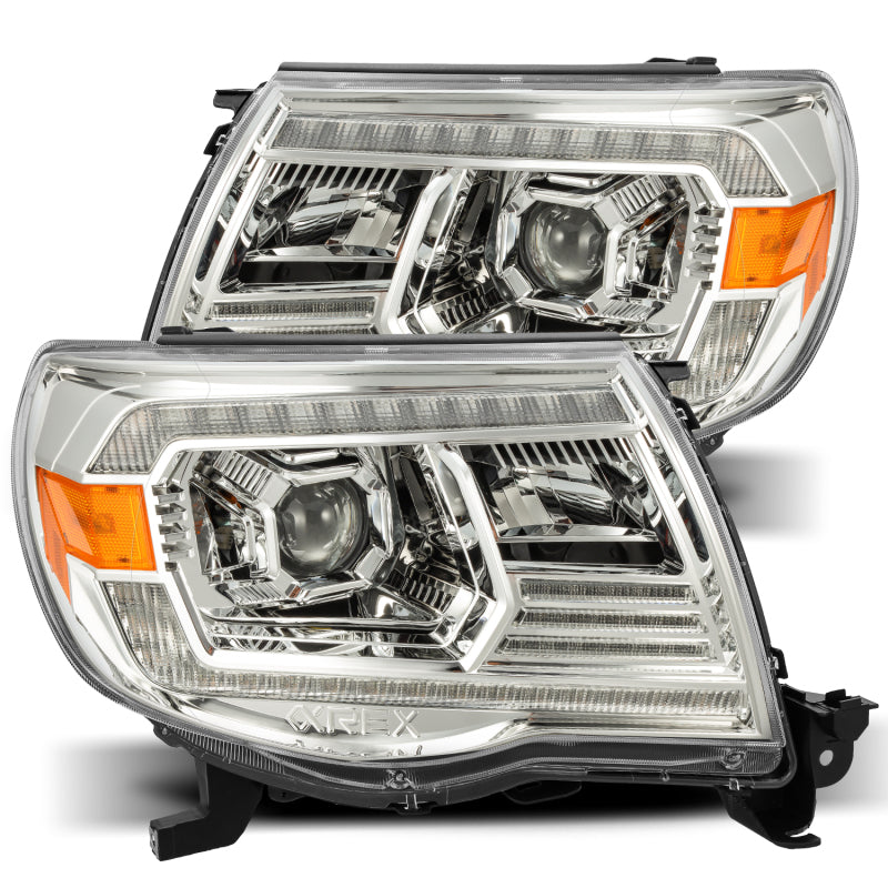 AlphaRex 05-11 Toyota Tacoma LUXX LED Projector Headlights Plank Style Chrome w/Activation Light/DRL