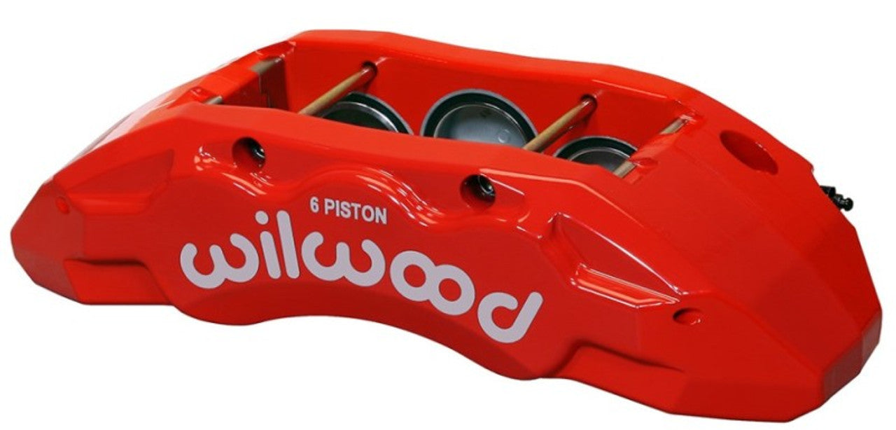 Wilwood Caliper-Aero6-L/H - Red 1.75/1.62/1.62in Pistons 1.25in Disc