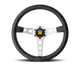 Momo Prototipo Steering Wheel 350 mm - Black Leather/White Stitch/Brshd Spokes