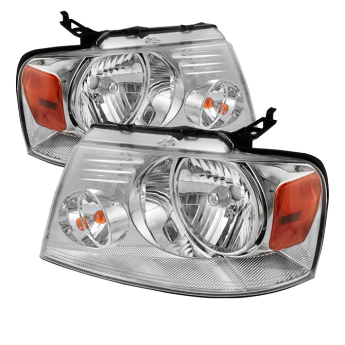 xTune 04-08 Ford F150 S/B LED Sig w/DRL Crystal Headlights - Black (PRO-JH-FF15004-LED-SB-BK)