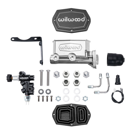 Wilwood MOPAR Compact Tandem M/C Kit w/ P-Valve 1in Bore - Chrome Powdercoat