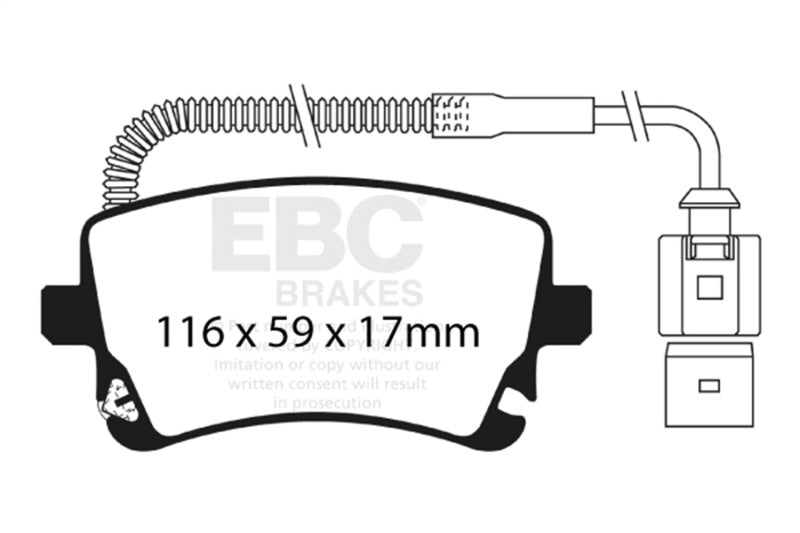 EBC 09-11 Audi A6 Quattro 3.0 Supercharged Redstuff Rear Brake Pads