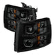 xTune Chevy Silverado 1500/2500/3500 07-13 LED Halo Projector Headlights Black PRO-JH-CSIL07-CFB-BSM
