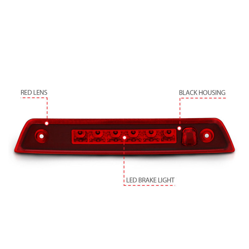 ANZO 05-10 Jeep Grand Cherokee LED 3rd Brake Light - Red