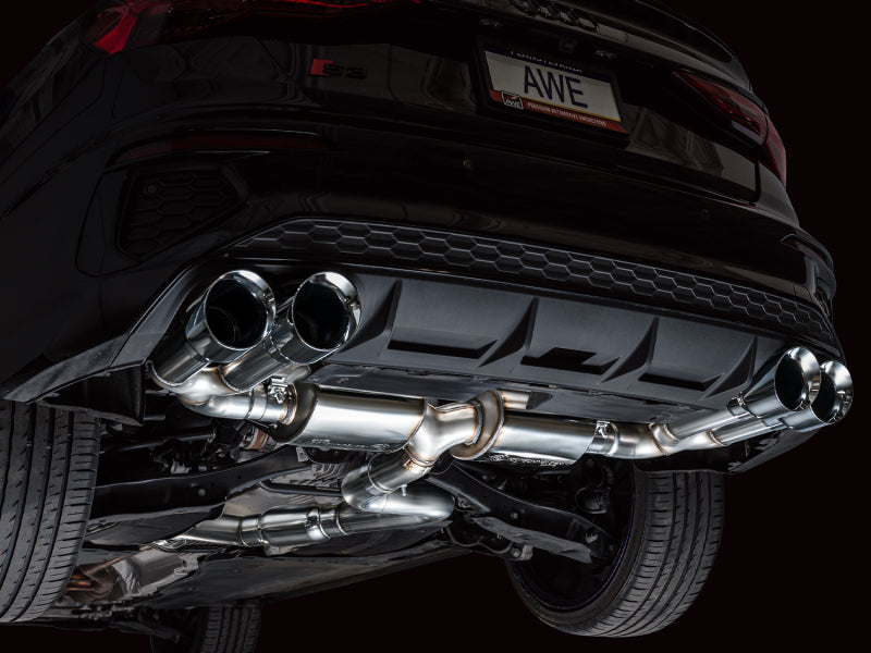 AWE 22-24 Audi 8Y S3 Touring Edition Exhaust - Chrome Silver Tips