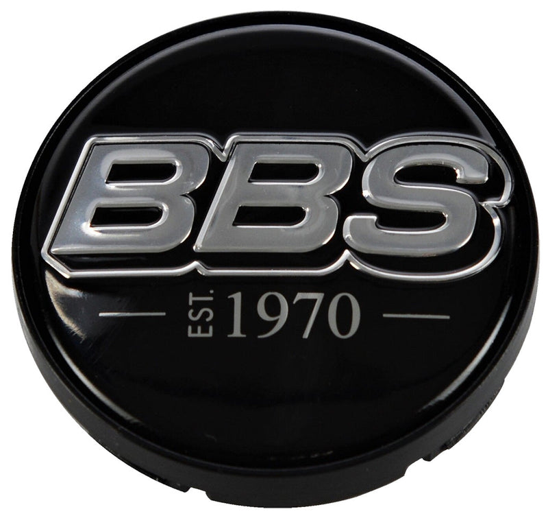 BBS LOGO Center Cap Set 56mm Black/Plat-Silver EST. 1970