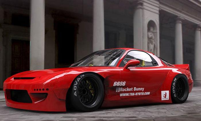 GReddy X Rocket Bunny FD3S V2 Side Skirts Set