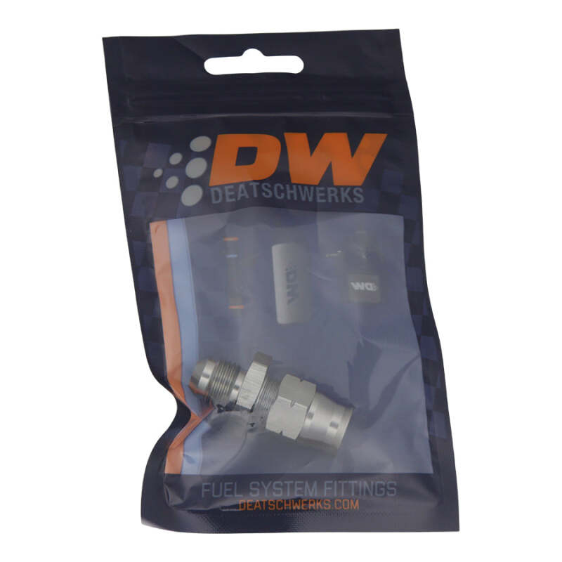 DeatschWerks 6AN Male Flare to 3/8in Hardline Compression Adapter - Includes 1 Olive Insert