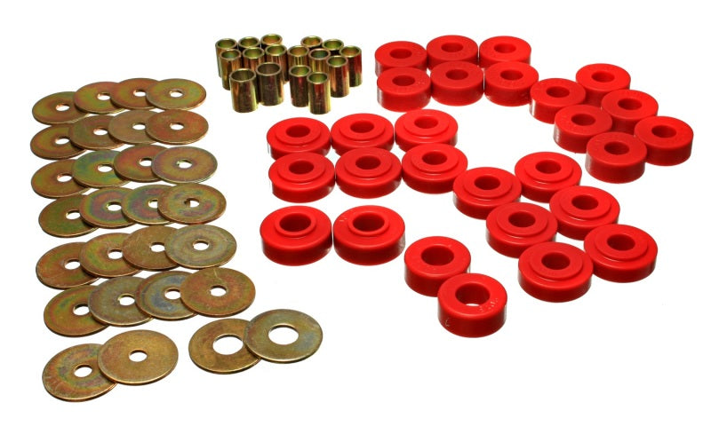 Energy Suspension Rr Spring Frame Shackle Kit - Red