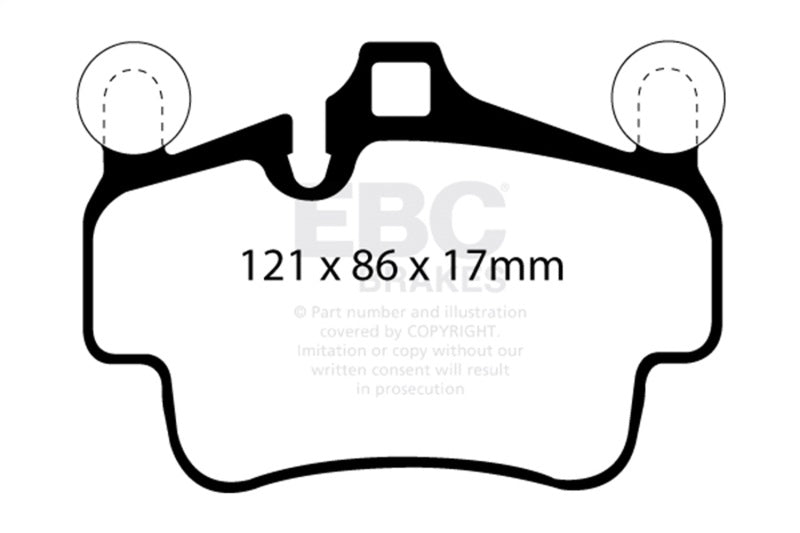 EBC 07-08 Porsche 911 (997) (Cast Iron Rotor only) 3.6 Carrera 2 Redstuff Front Brake Pads