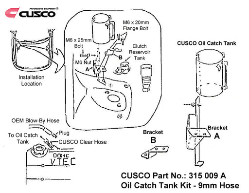 Cusco OIL Catch Tank EG6.9 - Honda Civic/Civic del Sol