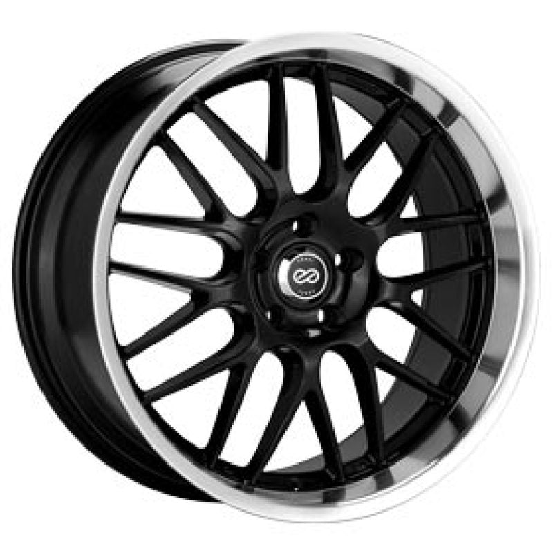 Enkei Lusso 20 x 8.5 40mm Offset 5x112 Bolt Pattern Black w/ Machine Lip Wheel