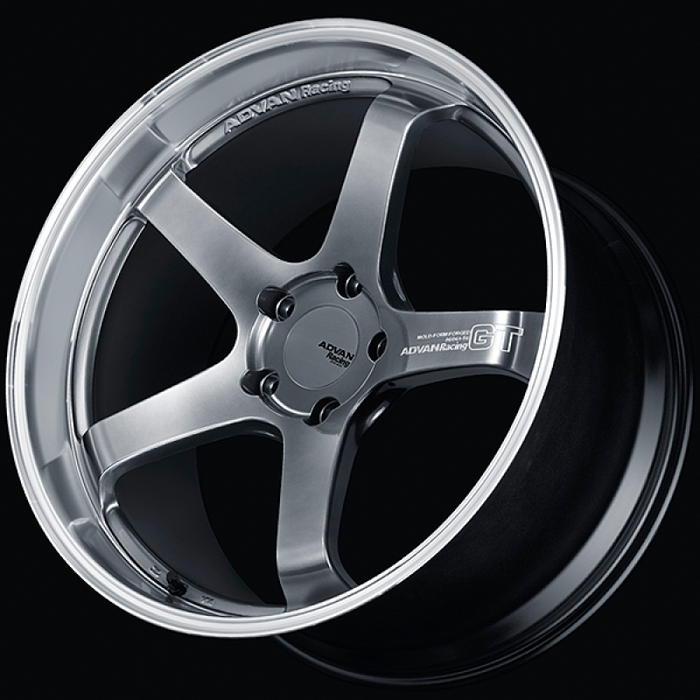 Advan GT for Porsche 21x9.5 / +59 Offset / 5x130 / 71.8mm Bore / Machining and Hyper Platinum Black