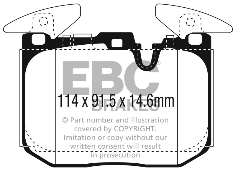 EBC 2014+ BMW I8 1.5L Turbo/Electric Yellowstuff Front Brake Pads