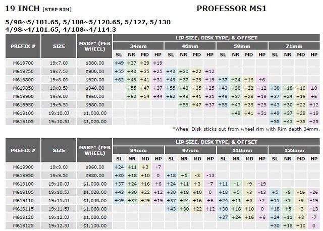 SSR Professor SP1 19x10.0 +37 NR 5/130 (Special Order- No Cancellation)