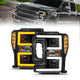 ANZO 17-19 Ford F-250/350/450 SD (w/o Factory LED) LED Proj Headlights w/Light Bar Switchback Blk