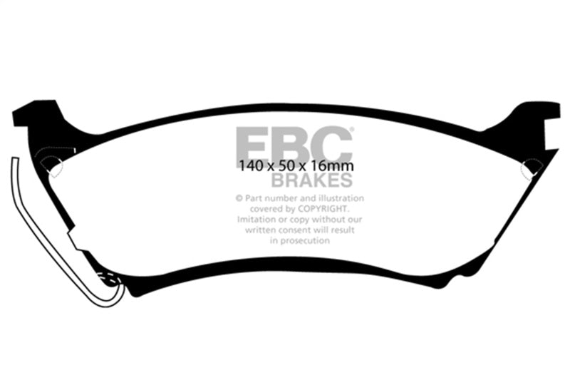 EBC 98 Mercedes-Benz M-Class (ML) ML320 3.2 Redstuff Rear Brake Pads