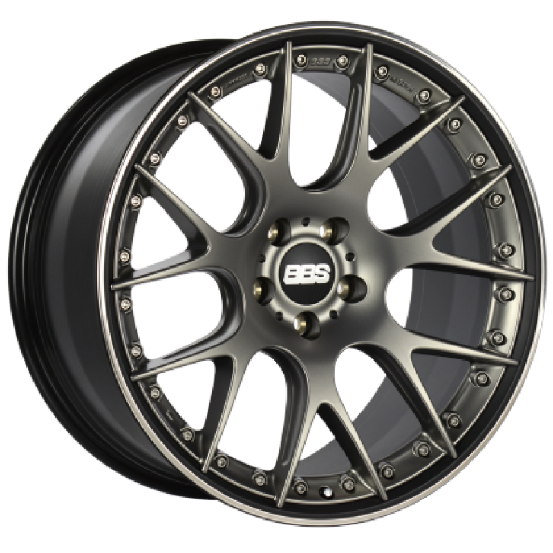 BBS CH-RII 20x10.5 5x112 ET35 Satin Platinum Center Black Lip SS Rim Prot Wheel -82mm PFS/Clip Req