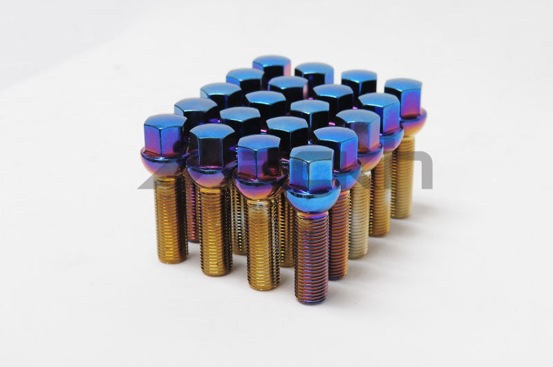 Wheel Mate Mevius Lug Bolt Set of 20 - Blue Neon 14x1.50 27mm Cone 60 DEG TAP