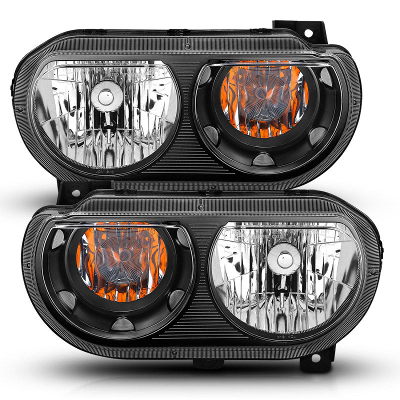 ANZO 2008-2014 Dodge Challenger Crystal Headlights Black