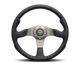Momo Race Steering Wheel 350 mm - Black Leather/Anth Spokes