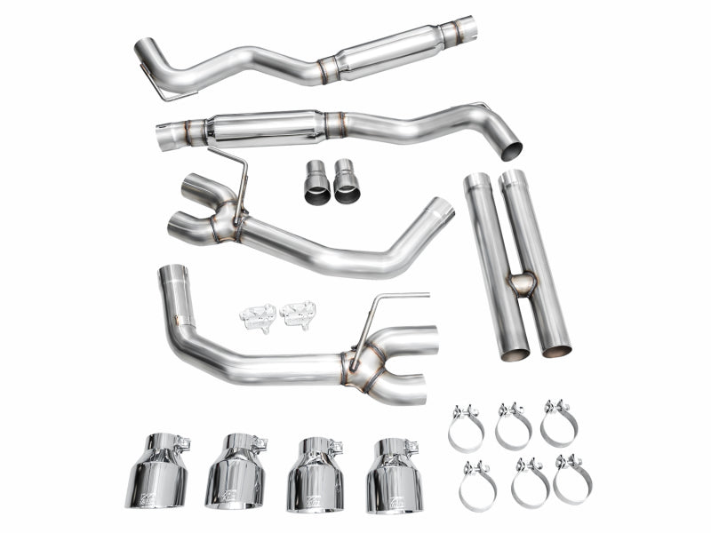 AWE 2024 Ford Mustang Dark Horse S650 RWD Track Edition Catback Exhaust w/ Quad Chrome Silver Tips