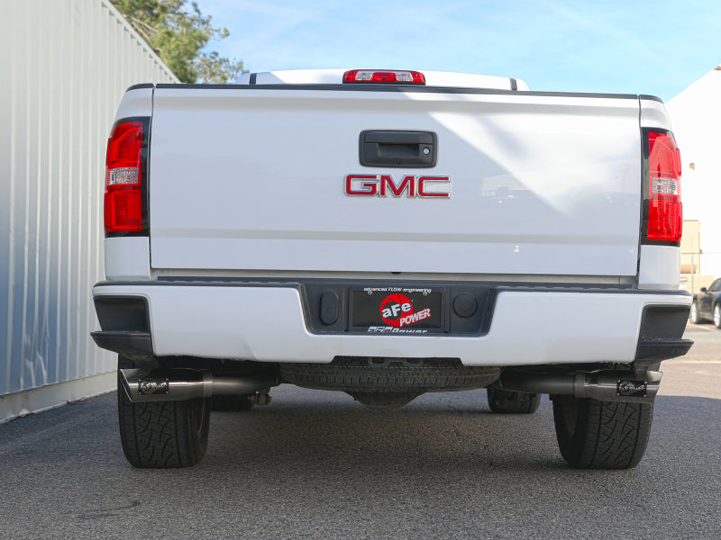 aFe Gemini XV Cat-Back Exhaust System GM Trucks 09-18 V6-4.3/V8-4.8/5.3L- Cut-Out Polished