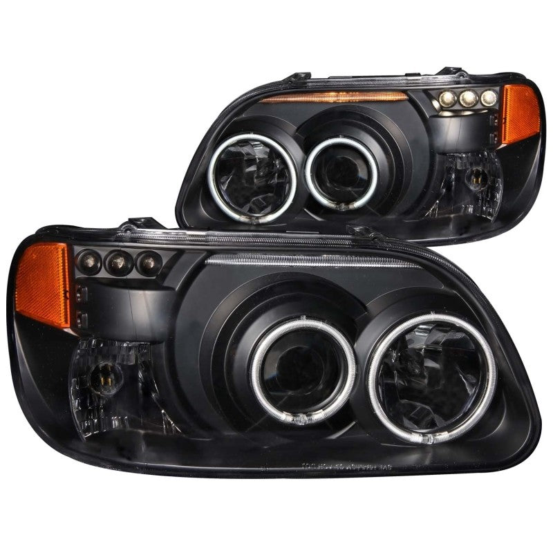 ANZO 1995-2001 Ford Explorer Projector Headlights w/ Halo Black 1 pc