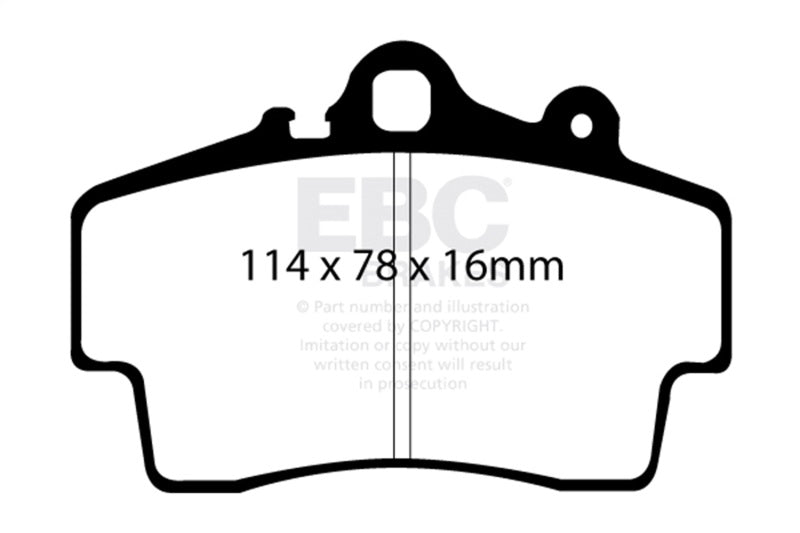 EBC 97-99 Porsche Boxster (Cast Iron Rotors only) 2.5 Redstuff Front Brake Pads