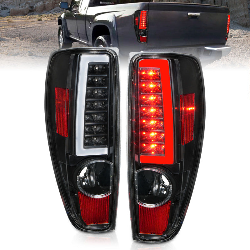 ANZO 2004-2012 Chevrolet Colorado/ GMC Canyon LED Tail Lights w/ Light Bar Black Housing