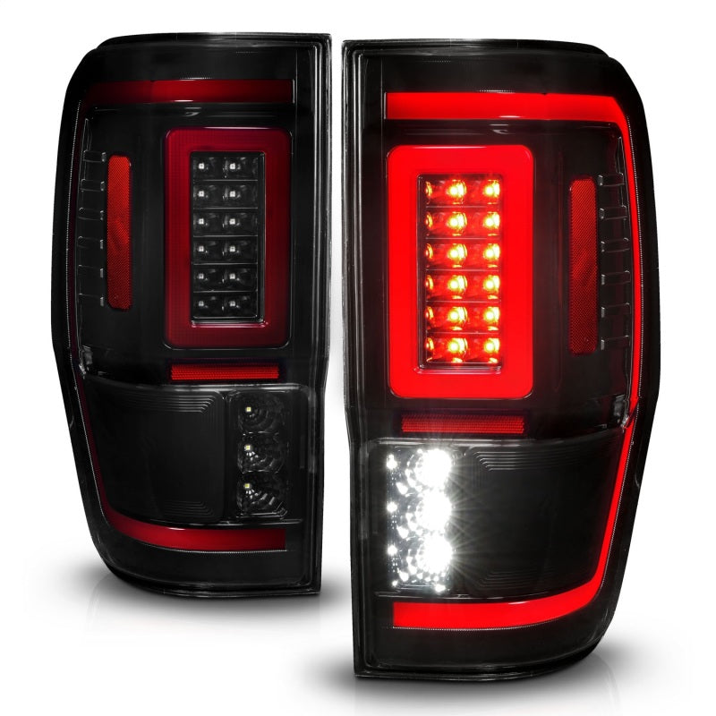 ANZO 19-22 Ford Ranger Full LED Taillights w/ Lightbar Sequential Signal Black Housing/Smoke Lens