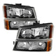 xTune Chevy Silverado 2500HD 03-06 Crystal Headlights w/ Bumper Lights Black HD-JH-CSIL03-AM-BK-SET