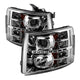 xTune Chevy Silverado 1500/2500/3500 07-13 LED Halo Projector Headlights Chrome PRO-JH-CSIL07-CFB-C