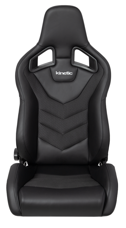 Kinetic APEX GTR left-hand reclining seat in black leather with carbon trim