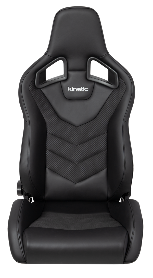Kinetic APEX GTR right-hand reclining seat in black leather with carbon trim
