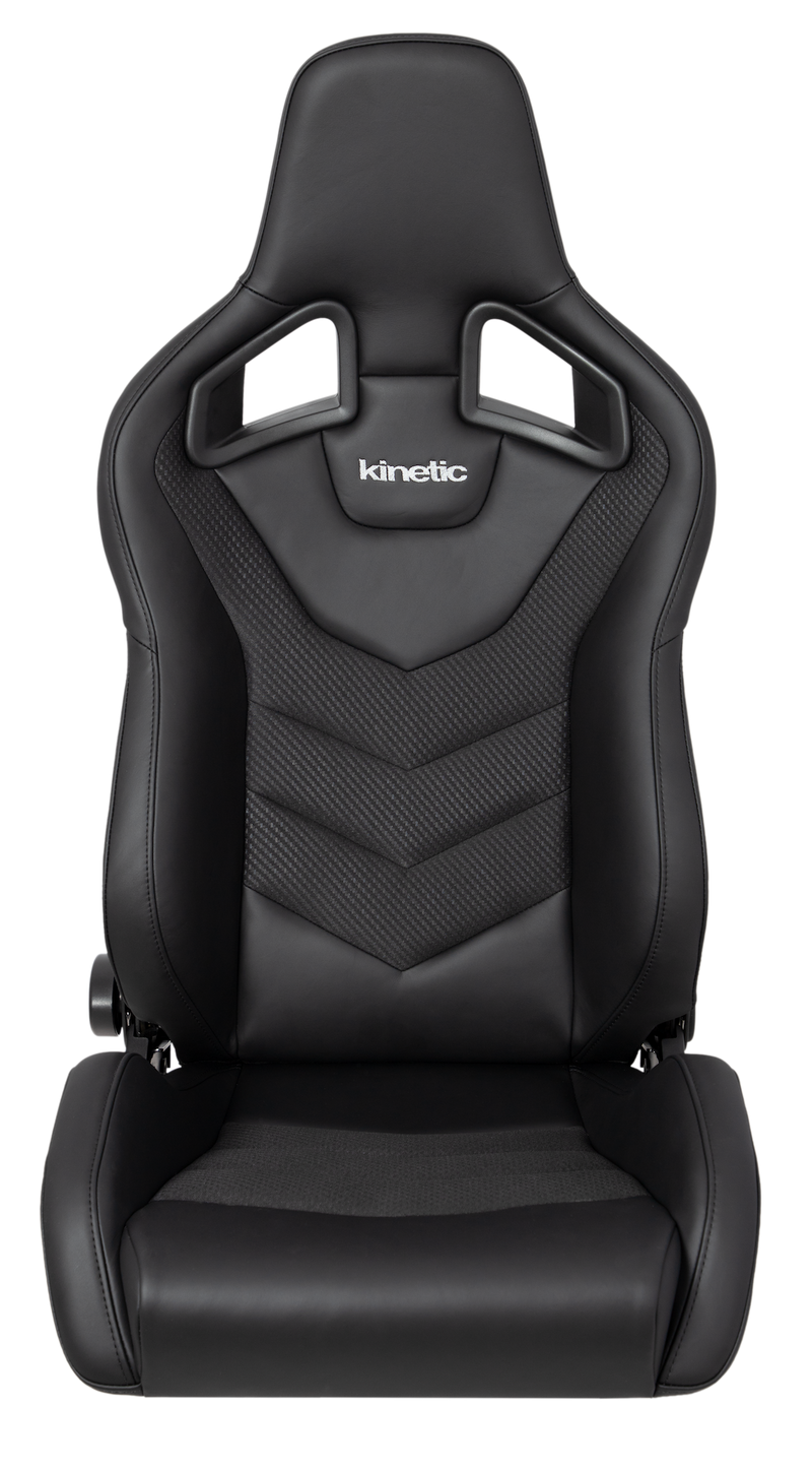 Kinetic APEX GTR right-hand reclining seat in black leather with carbon trim