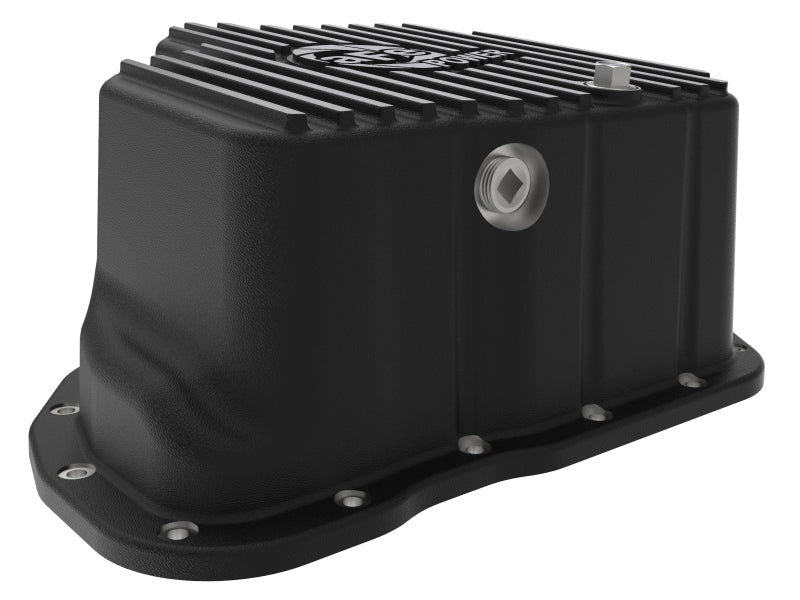 aFe POWER GM Diesel Trucks 01-10 V8-6.6L (td) Pro Series Engine Oil Pan Black w/ Machined Fins