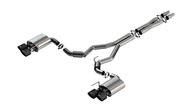 Borla 2024 Ford Mustang Dark Horse 5.0L V8 w/Active Exhaust S-Type Cat-Back Exhaust System - CF Tips