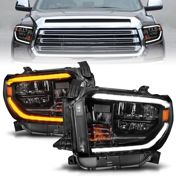Spyder 14-21 Toyota Tundra w/LED DRL OE Right Halogen Headlight - Black (HD-JH-TTU14-DRL-OE-BK-R)