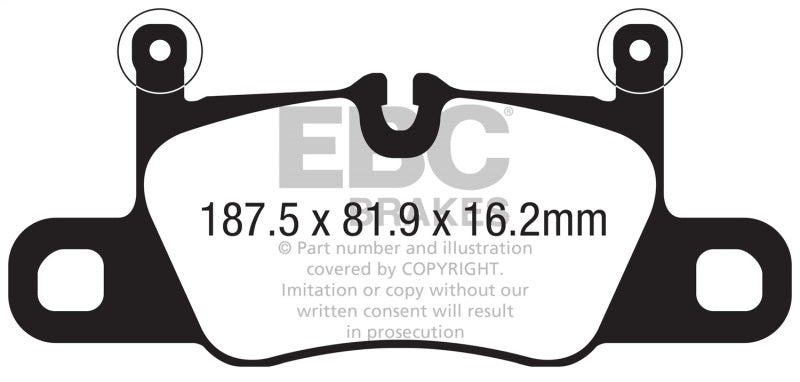 EBC 2016+ Porsche 911 (991/2 w/Cast Iron Rotors) 3.0TT Carrera Redstuff Rear Brake Pads