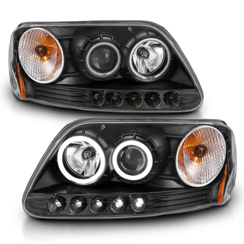 ANZO 1997-2003 Ford F-150 Projector Headlights w/ Halo Black (CCFL)